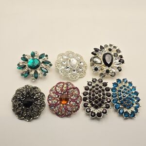 Silver Metal Studded Rings One Size Fits Most